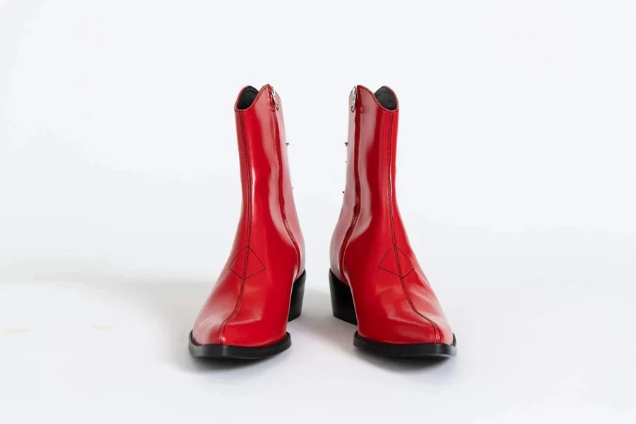 Botas Chelsea Alexander Hurley Tres Estrellas Rojos Carmesí Talla 12 (Al Por Menor $500) Foto 3 de 3