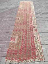 Vintage Turkish Kilim Runner, Rugs Runner, Carpet Runner, Wool Runner 31"x132"