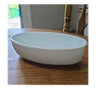 vintage FTD 1975 White Milk Glass Oval Bowl