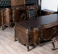 Edles Arbeitszimmer Set Klassischer Schreibtisch Sideboard Chefsessel