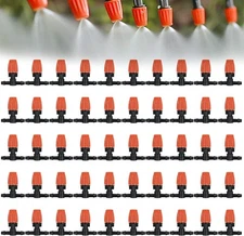 Drip Irrigation Emitters For Greenhouse Nersuries 50 Pcs Threeway 1/4 Inch Adju