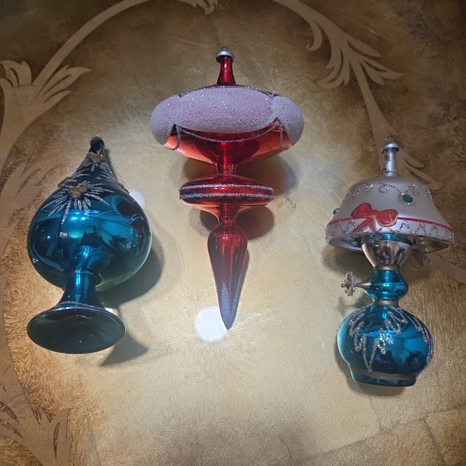 De Carlini ? Vintage Italian Blown Glass Christmas Ornaments - Set Of 3 - Rare! - Image 2 of 4