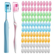 100 Pack Toothbrush Covers, Universal Fit for Electric and Manual Brushes, Re...
