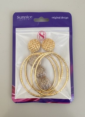 Sunnice Gold & Silver Hoop Earrings Metal Round Fashion Jewelry
