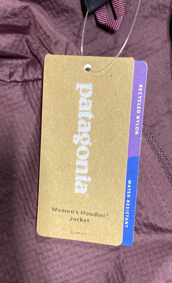 Chaqueta cortavientos Patagonia para mujer granate Houdini cremallera completa con capucha L nueva con etiquetas Foto 4 de 4