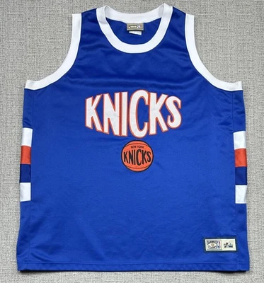 majestic HARDWOOD CLASSICS ニックス　NBA New York Knicks Jersey Mens 2XL Blue NBA Basketball Majestic