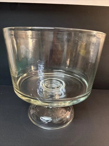Vintage Anchor Hocking Savannah Clear Glass Large Trifle Fruit Serving Bowl