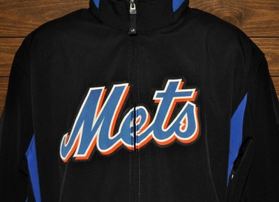 MLB New York Mets Jacket Therma Base Black Full Zip Majestic Size