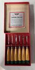 6 Pc Vintage Miller Falls No. 106 Wood Carving Chisel Set In Box