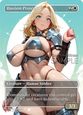 MTG - Bastion Protector - Fanart Borderless Style - EDH / Playtest
