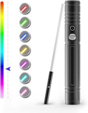 One Dueling Light Saber RGB 7 Colors Changeable W Sound Aluminium NEW