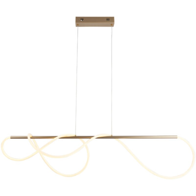 Satin Gold moderne lineare Decken Pendelleuchte - integriertes LED Band Modul