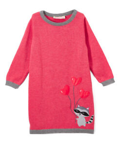 NWT Sophie & Sam Panda Girls Peplum Sweatshirt Dress 2T 3T 4T Valentine's Day