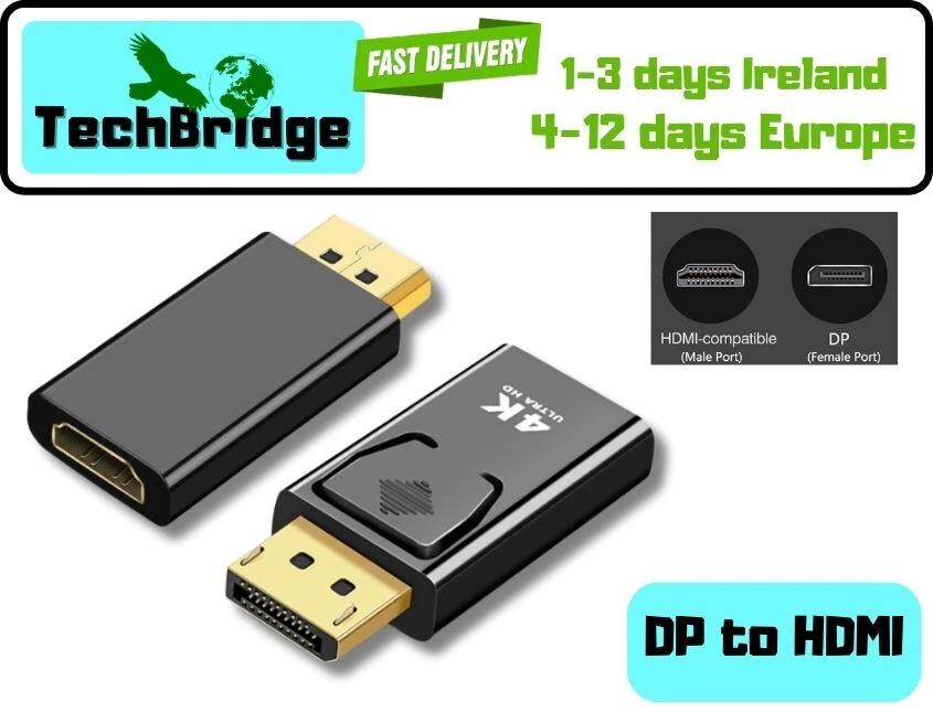 Display Port DP Male To HDMI Female Adapter Converter For 4K HD 1080P HDTV PC