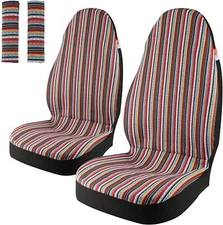 Sojoy Car Seat Covers Universal Bucket Seat Protectors with 2 Seat Belt Covers