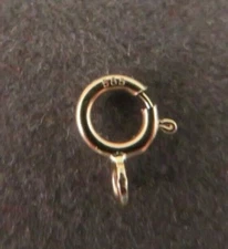 14K Solid Yellow Gold 5mm Spring Ring Clasp Round Open Jump Ring  