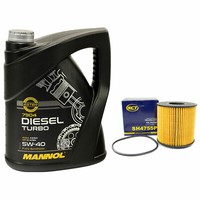 MotoröL Set 5W40 Diesel Turbo 5 Liter + ÖLfilter SH4755P FüR Renault Espace Iii