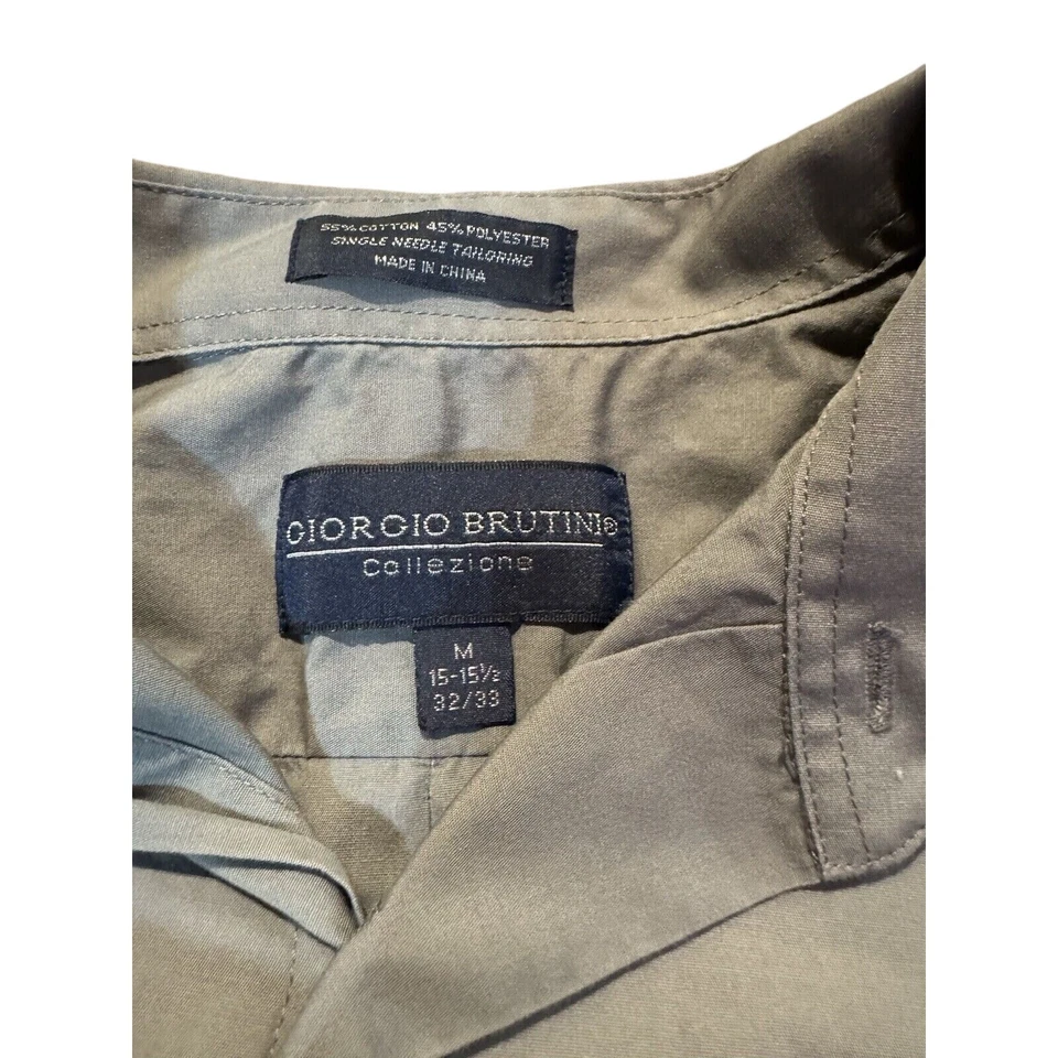 Camisa Manga Larga Giorgio Brutini Hombre Gris Med 15-15 1/2 32/33 Foto 2 de 3