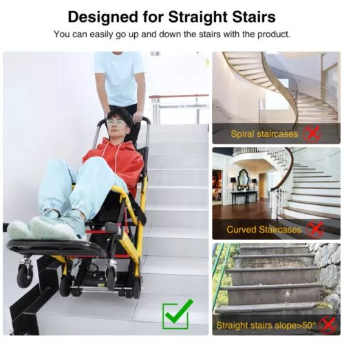 Electric Elderly Stair Lifting Chair Motorized Climbing Wheelchair with Battery - Imagen 8 de 17