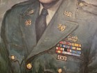 Vintage Korean War US Army Warrant Officer Portrait Oil On Masonite Framed 27x31 — photo 3