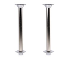 2 x Tischfuß Komplettset 70cm Stahl verchrom...