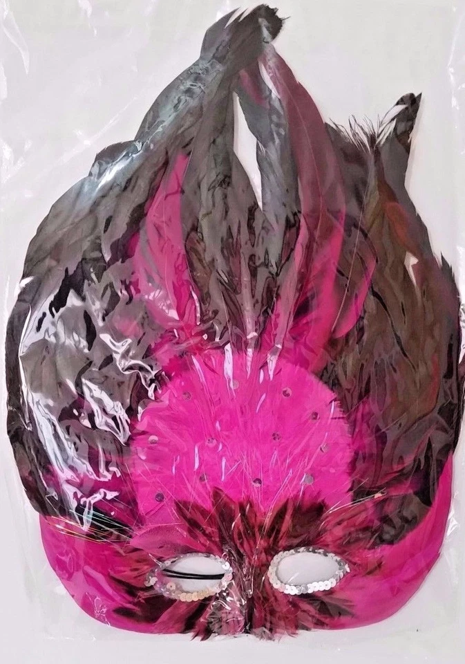 Mardi Gras High Tops 1 Pink and 1 Blue Masks With sequins New Halloween - Image 3 of 4