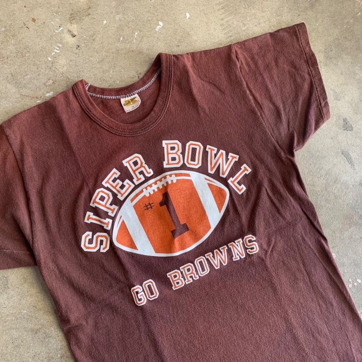 1981 VINTAGE 80s CLEVELAND BROWNS SUPER BOWL T-SHIRT SZ XS