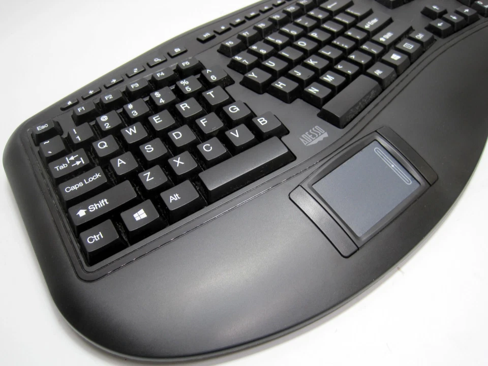 Adesso AKB-450UB Tru-Form Ergonomic Touchpad Keyboard USB 450 Black - Image 3 of 4