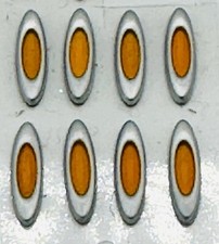 NEW OAKLEY FLAK JACKET 1.0 REPLACEMENT ICONS LOGO SET OF 2 ORANGE- METAL GENUINE