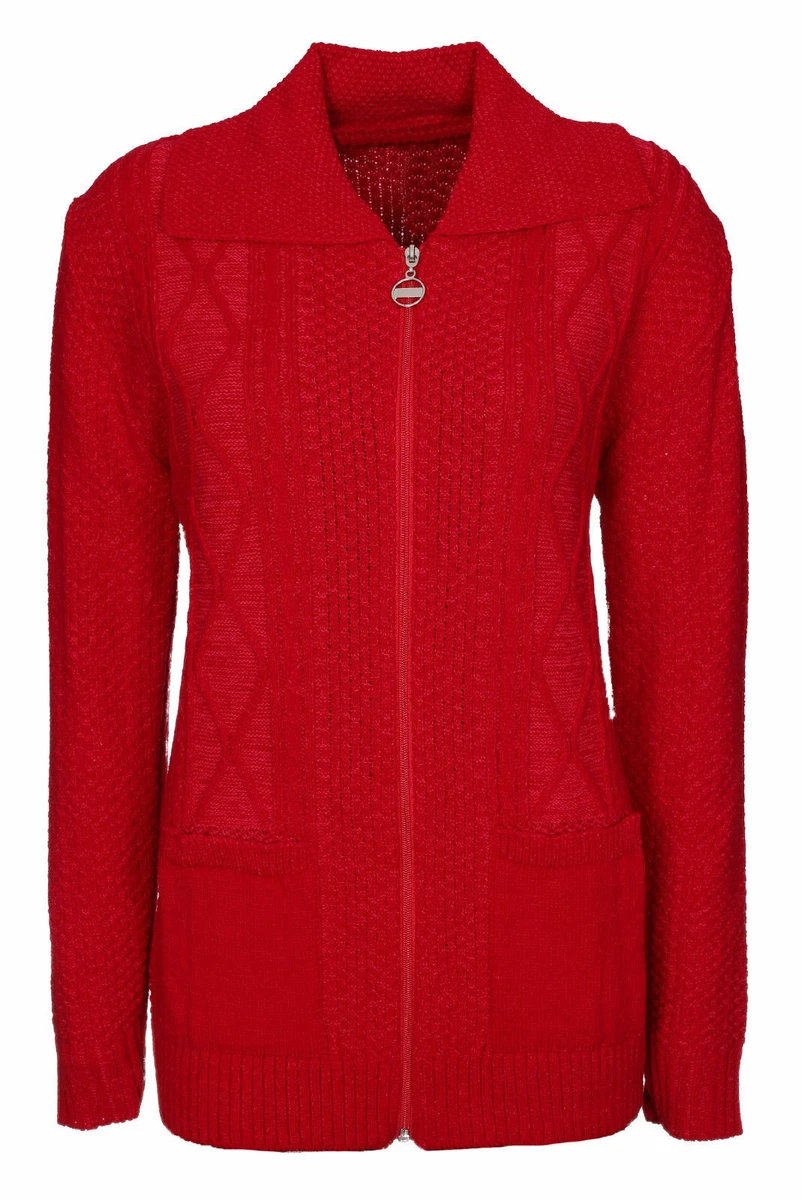 ladies zip front cardigan