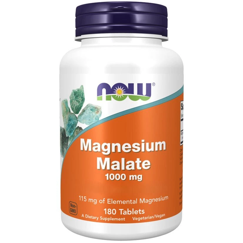 Now Foods, Magnesium Malate, 1000mg, 180 Veg. Tabletten - Blitzversand - Bild 1 von 3