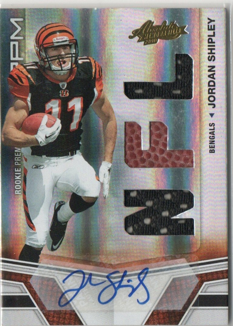 Jordan Shipley Panini Absolute Memorabilia #222 Rookie Premiere Materials Autograph