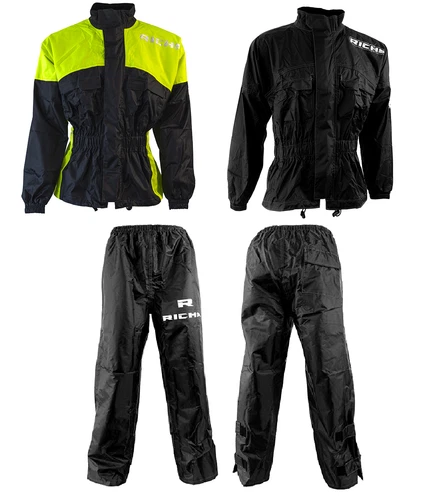 Richa Rain Warrior wasserdichtes Motorrad über Jacke & Hose Set schwarz gelb