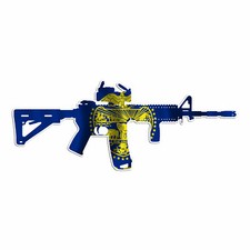 AR 15 Rifle Gun Firearm With Scope- Oregon Flag - Vinyl Decal Sticker