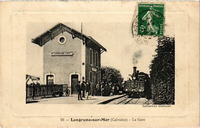 CPA AK LANGRUNE sur MER La Gare TRAM VAPEUR (977532)