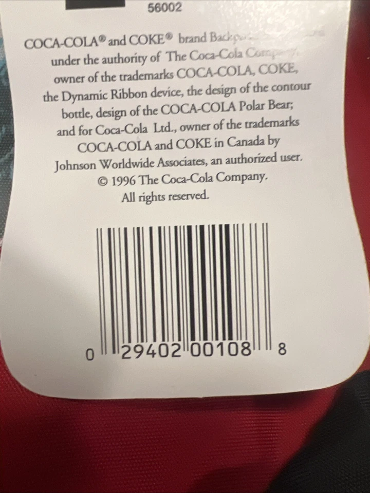 Mochila De Colección COCA COLA Oso Polar Inspirada en Markie Mark Roja Nueva Años 90 Nueva Con Etiquetas Foto 4 de 4