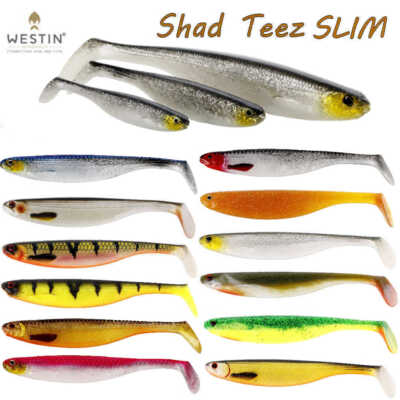 Westin Shad Teez Slim 7,5cm 4er Pack Gummifisch ShadTeez alle Farben zur Auswahl