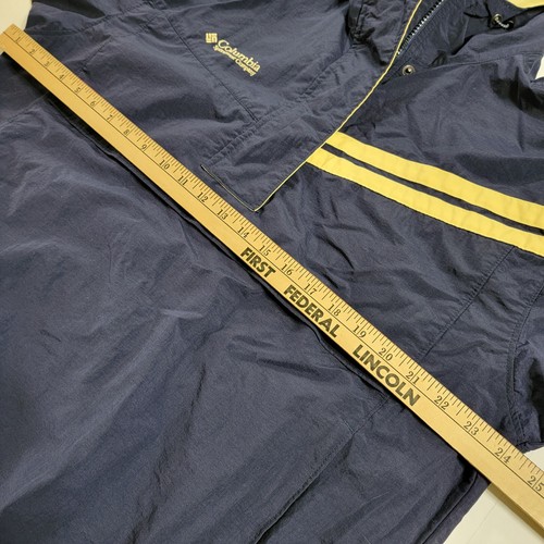Vintage Columbia Woman's Size Large Yellow And Navy Blue Pullover Windbreaker - Picture 6 of 7