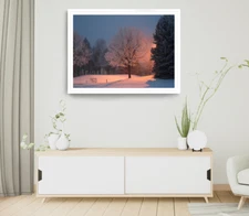 Winter Aeria Print, Trees Wall Art, Forest Framed Framed Nature Wall Art,Natural