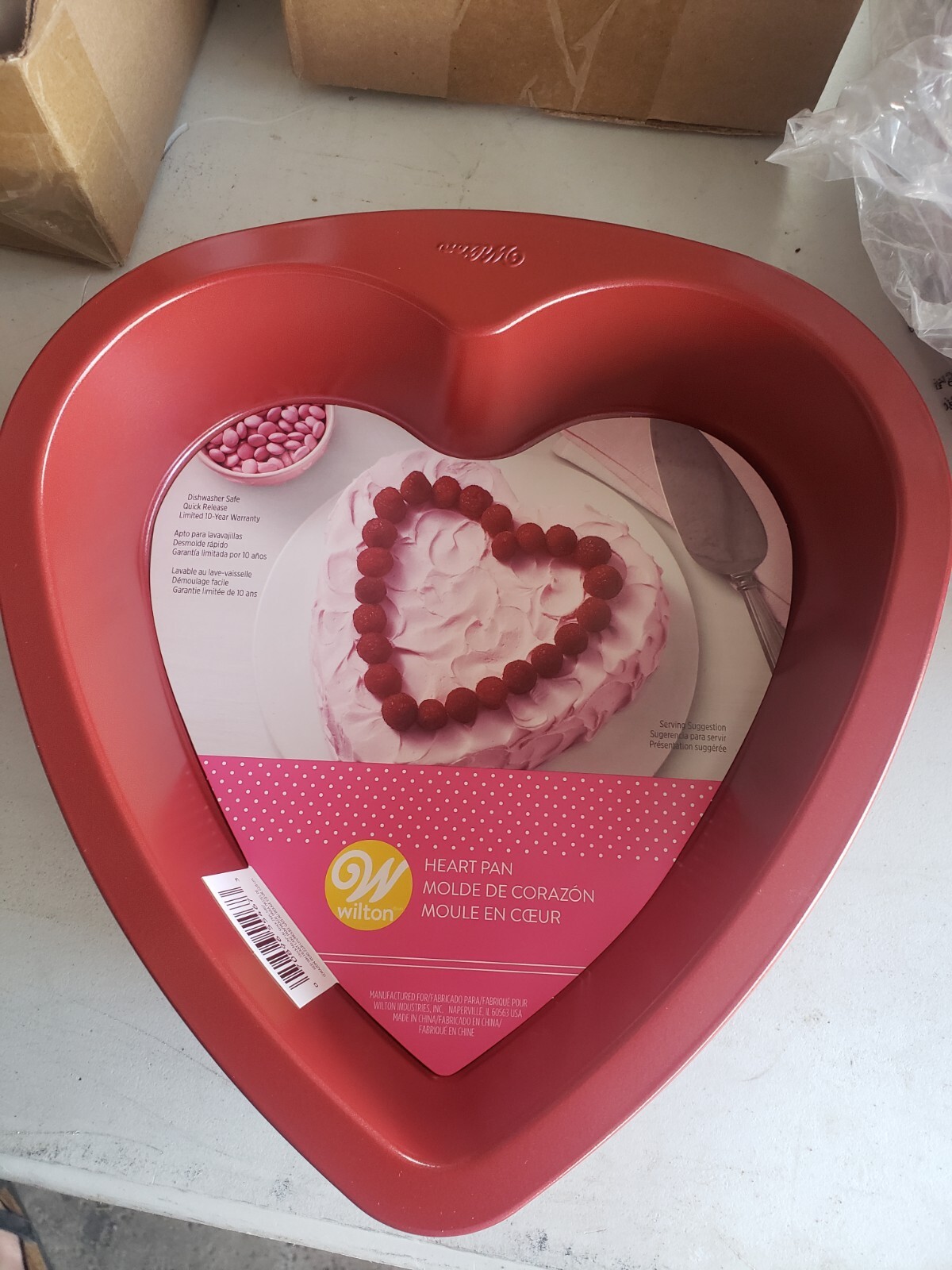 Wilton 10"Heart Shape Cake Pan Quick release Dishwasher Safe, 10yr