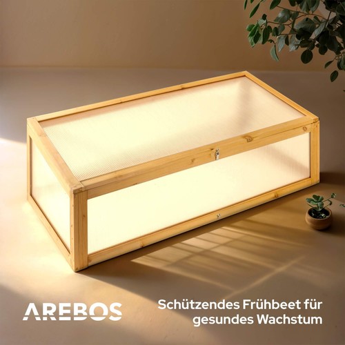 AREBOS Hochbeet mit Frühbeet-Aufsatz Pflanzkasten Gemüse Kräuter Balkon Blumen - Bild 4 von 16
