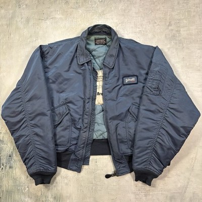 Vintage Schott NYC Flight Bomber Jacke L-XL Blau L Schott Bros CWU-R 90er