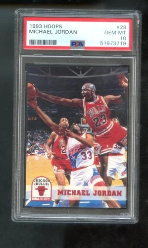 1993-94 Hoops #28 Michael Jordan PSA 10 Graded Basketball Card NBA Bulls 93-1994