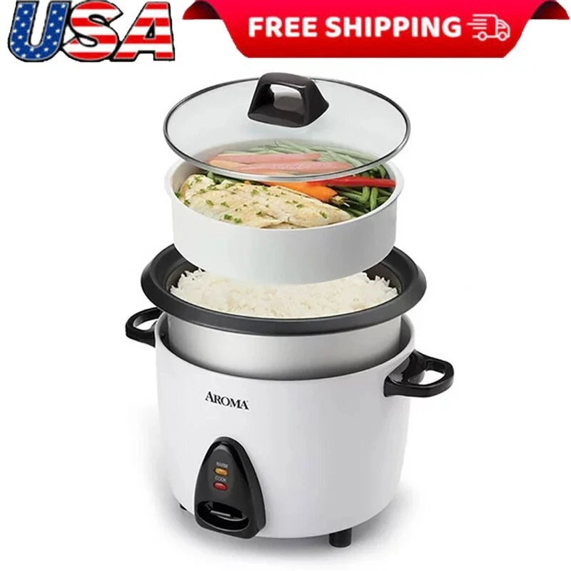 4 Piece 20 Cup Dishwasher Safe Rice Cooker & Steamer Automatic Keep Warm Mode