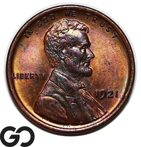 1921 Lincoln Cent Wheat Penny, Red Brown, Gem BU++