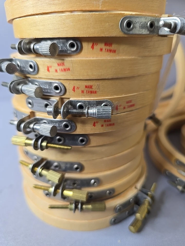 Lot of 36 Coats & Clark 2 12" 6 10" 14 4"  5x9 Oval Wooden Embroidery Hoops  - Image 2 of 4