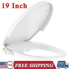 19'' White Elongated Bidet Toilet Seat Non-Electric Bidet Mode with Dual Nozzles