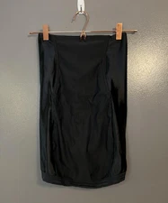 Smoothie Slipps Shapewear Skirt Womens Large Black High Waist Satin Elastic Slim