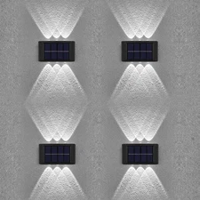 4Pack Solar Wall Lights Outdoor Garden Yard Fence Deck Front Door LED Decor Lamp