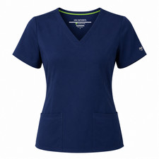 HH Works by Healing Hands Monica Women's 4-Pocket STRETCH V-Neck Scrub Top S